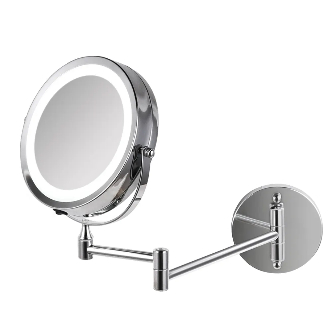 Magnifier Mirror With Light | Silver