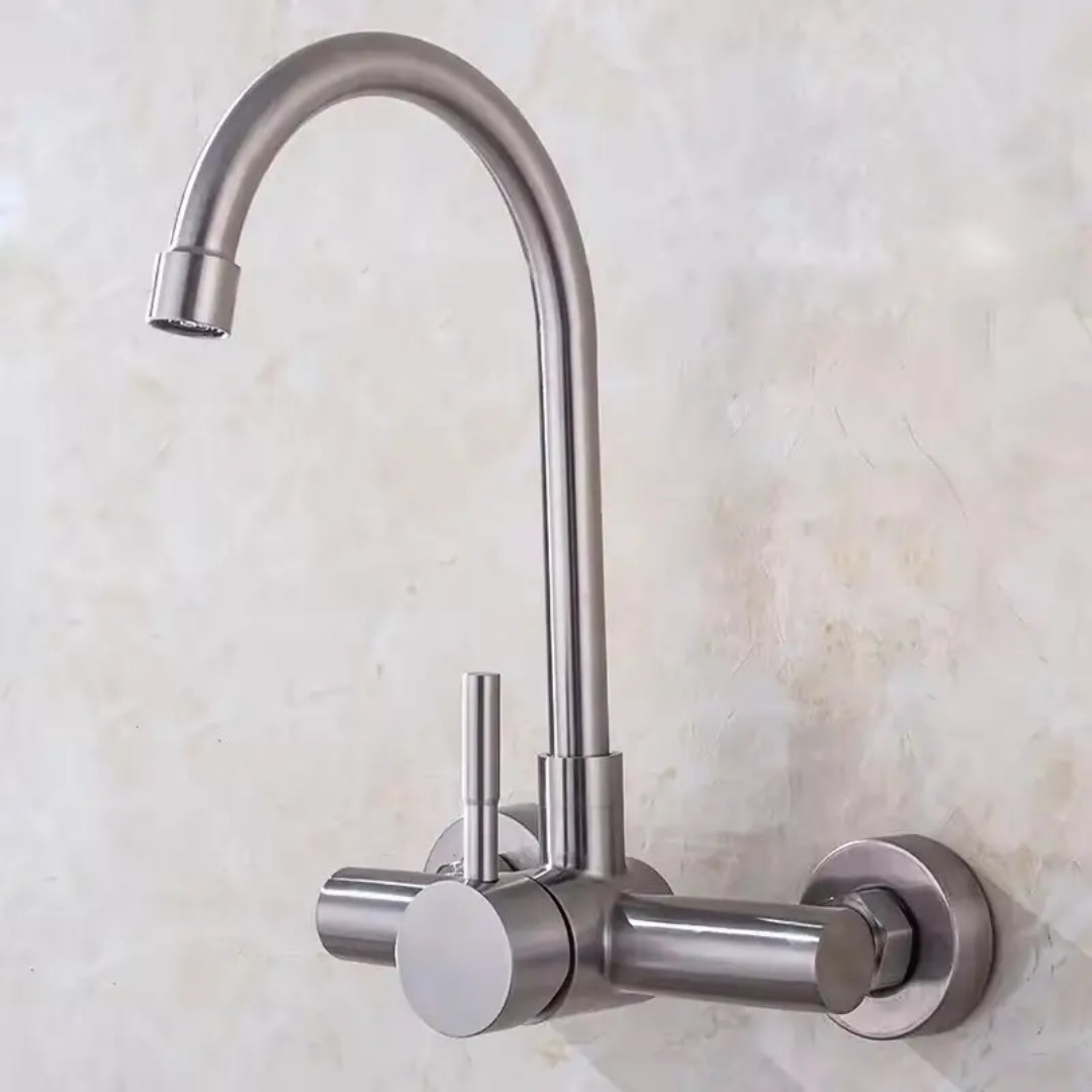 Wall Mounted Kitchen Faucet | Silver
