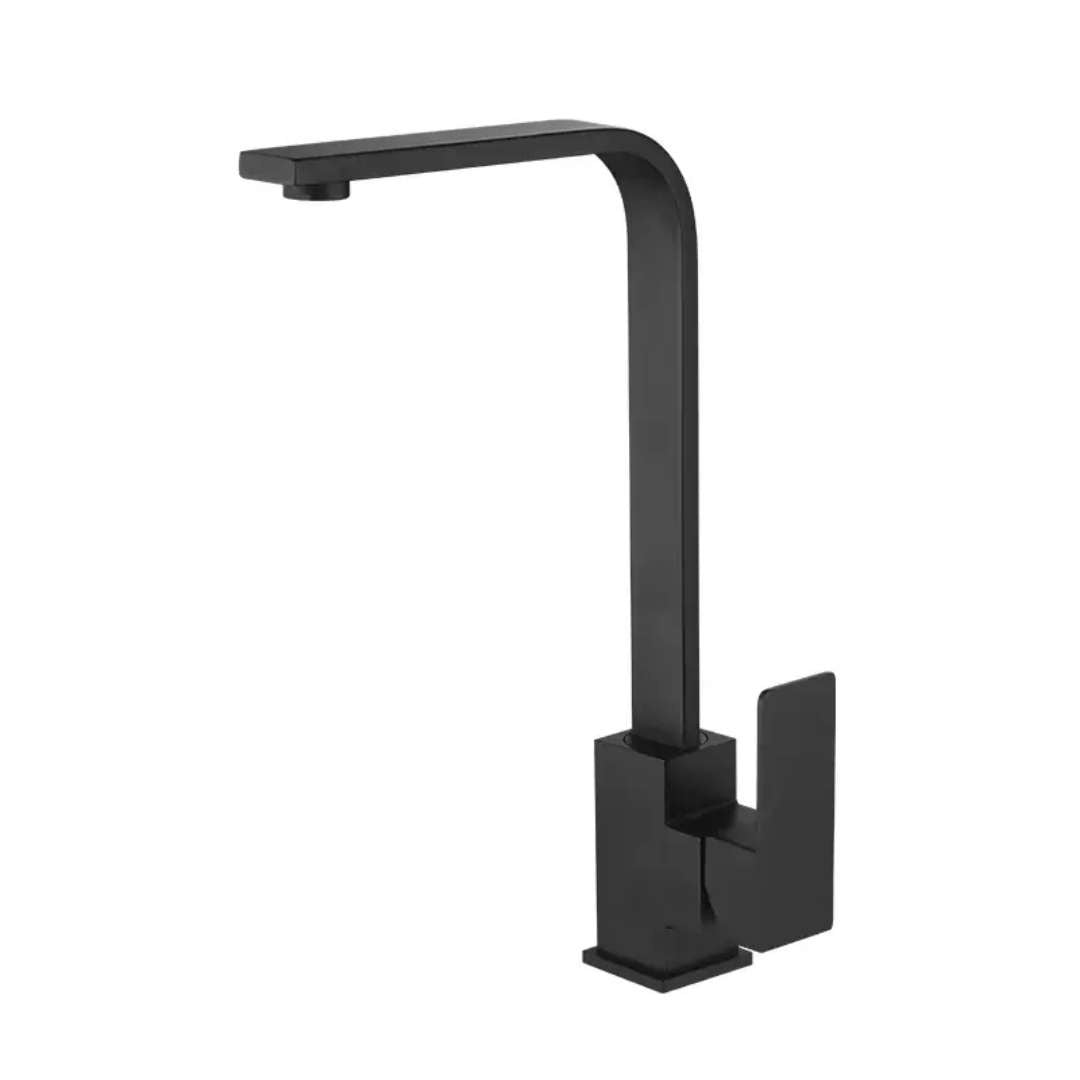 Stainless Steel L-Shape Kitchen Faucet | Silver - Black