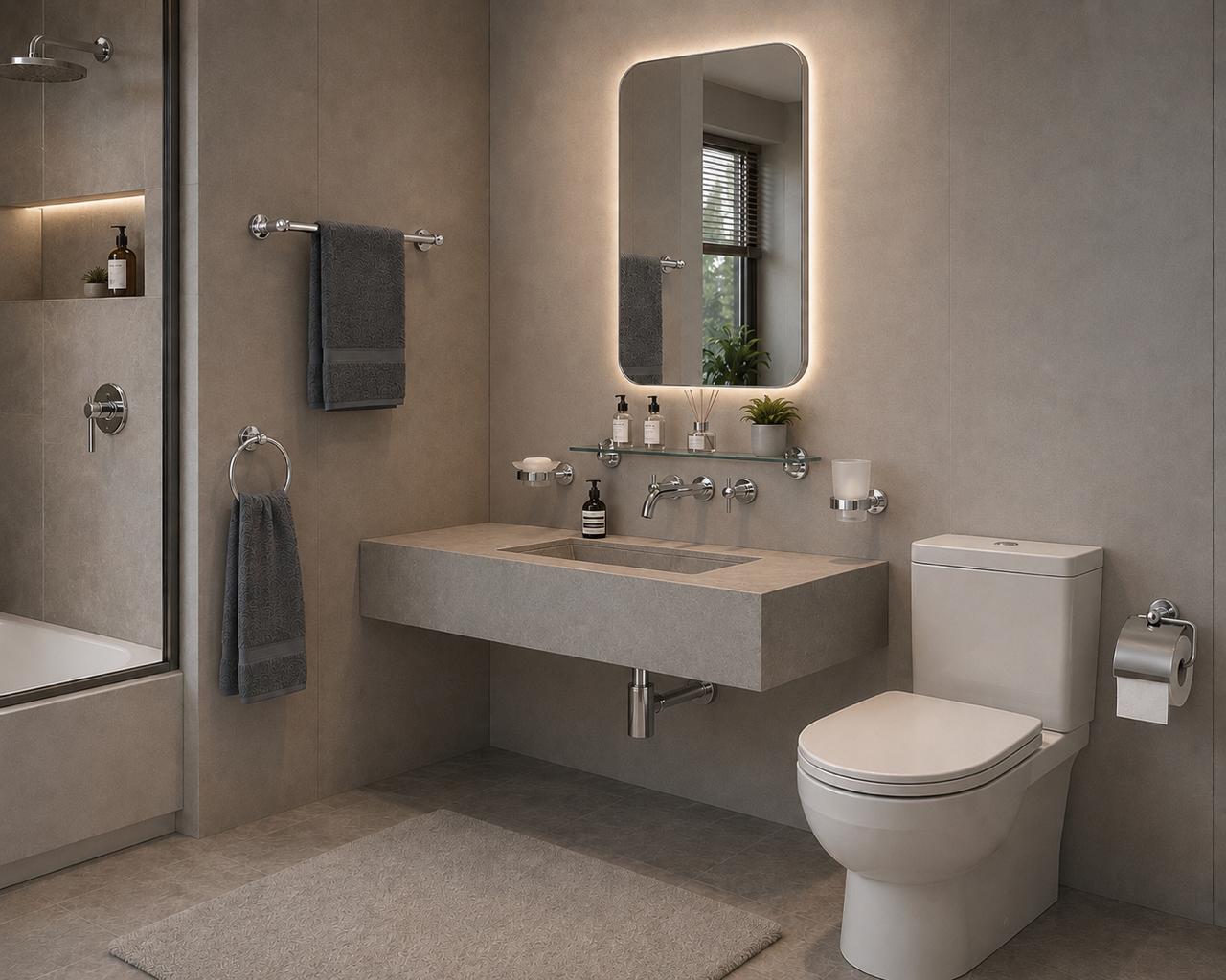 Bathroom Silver Accessory Set Imported