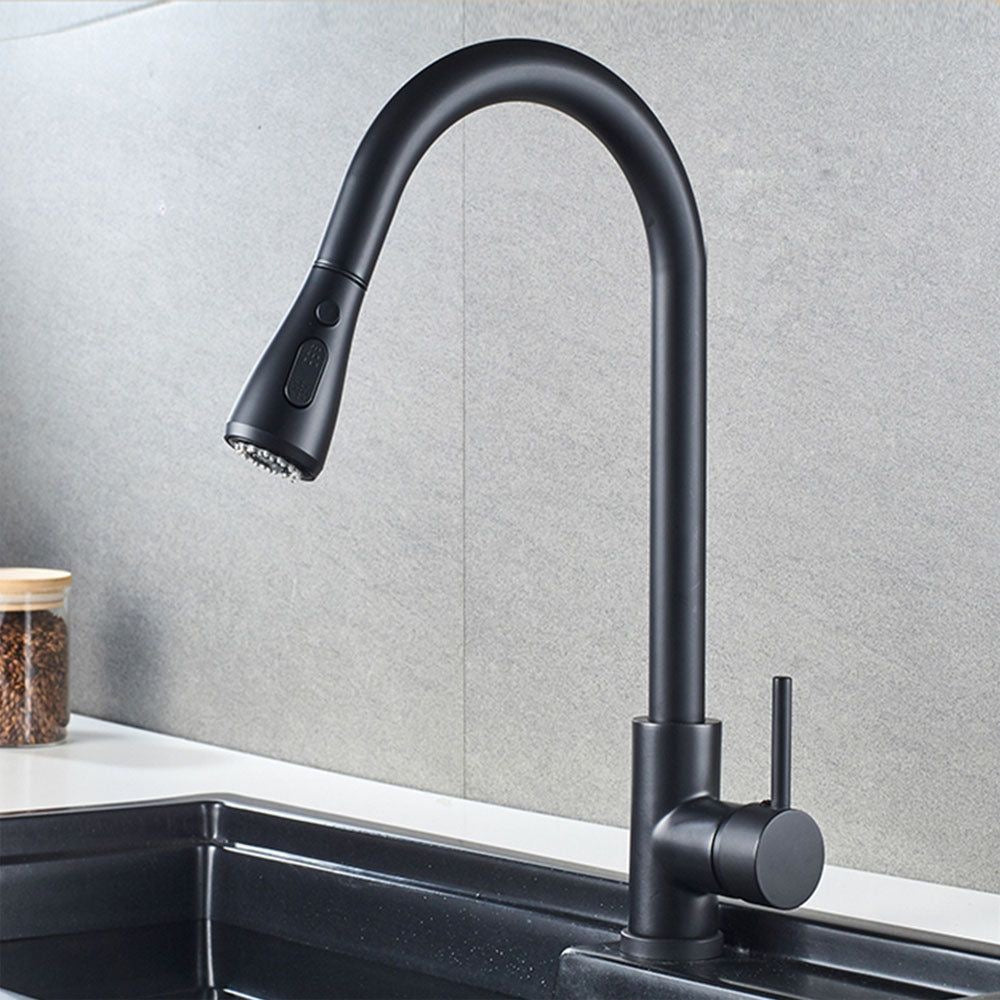 Kitchen Pullout Faucet | Silver - Black