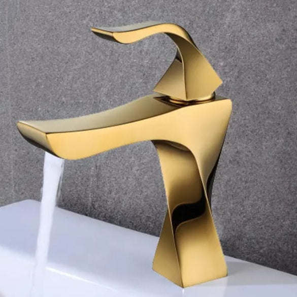 Brass Spiral Bathroom Faucet | Silver - Black - Gold