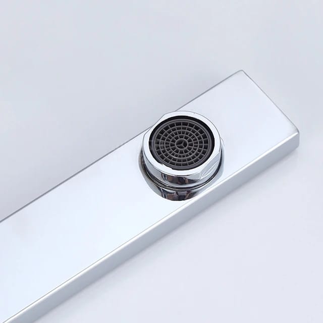 Stainless Steel L-Shape Kitchen Faucet | Silver - Black