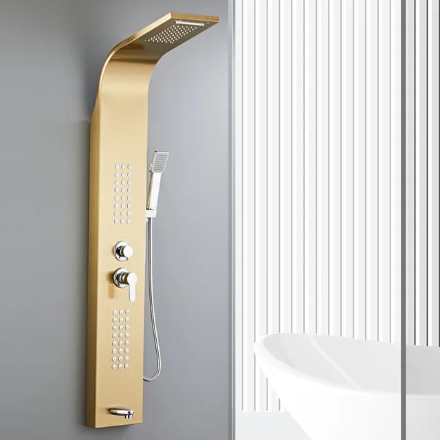 Stainless Steel Wall Hanging Shower Panel | Silver - Black - Gold