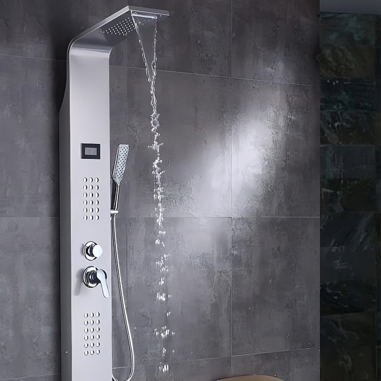 Stainless Steel Wall Hanging LED Shower Panel | Silver