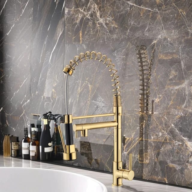360° Movable Dual Kitchen Faucet | Silver - Black - Gold