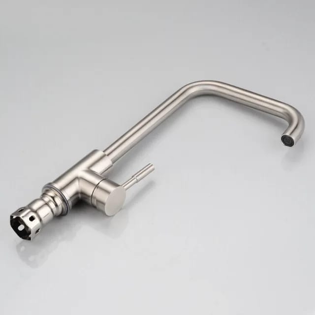 Stainless Steel Square Kitchen Faucet | Silver - Black