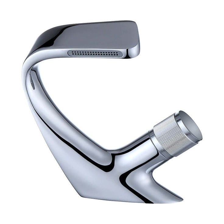 Side Handle Bathroom Faucet | Silver - Black