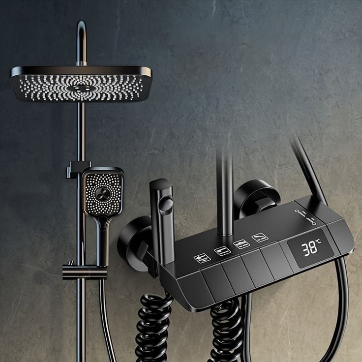 Digital Bath Set With Complete Accessories | Grey - Black