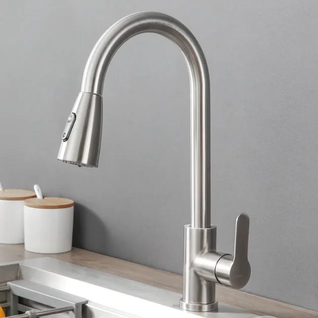 Kitchen Pullout Faucet | Silver - Black