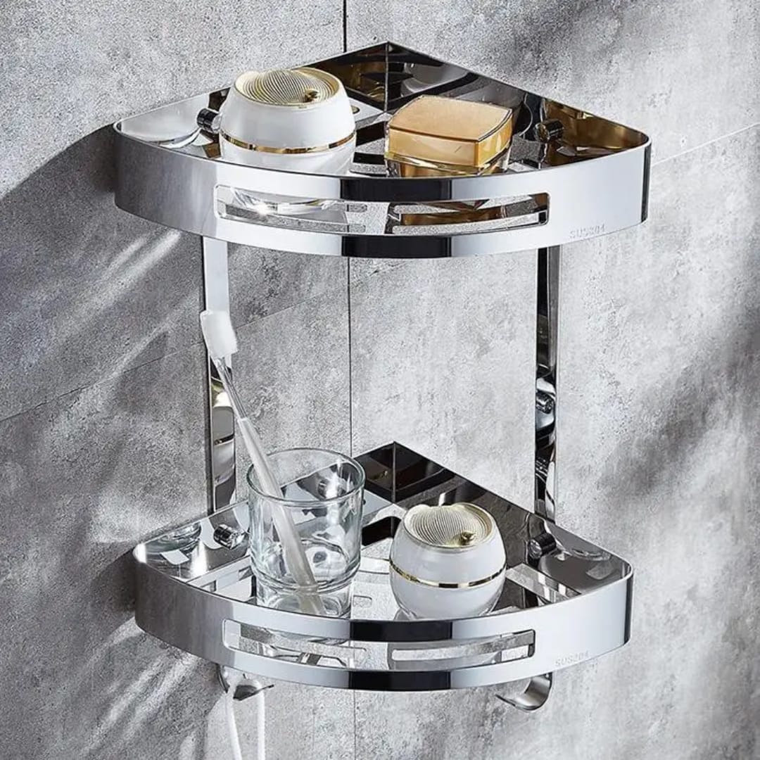 2- Tier Steel Corner Self Wall Mounted