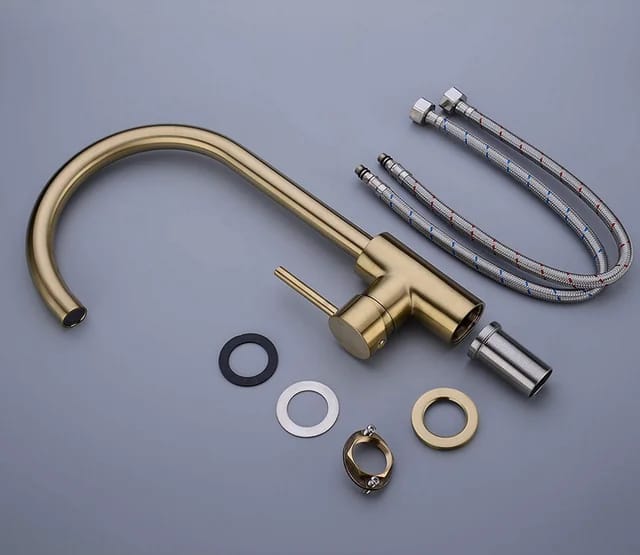 Stainless Steel Round Kitchen Faucet | Silver - Black - Gold