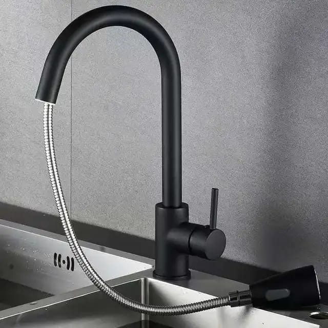 Kitchen Pullout Faucet | Silver - Black
