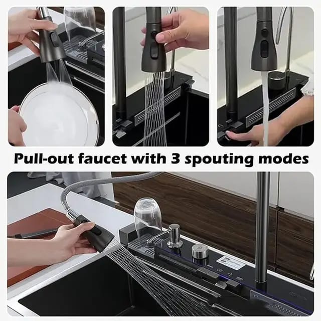 Multifunctional Piano Kitchen Sink Bowl | Black