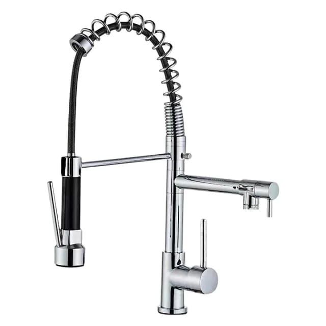 360° Movable Dual Kitchen Faucet | Silver - Black - Gold