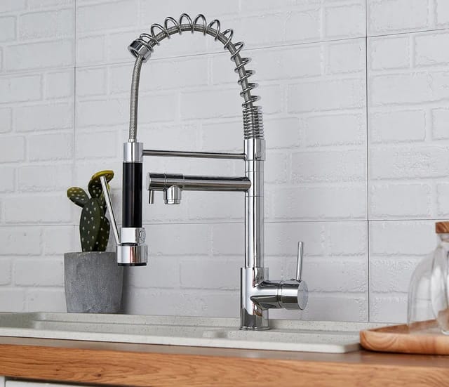 360° Movable Dual Kitchen Faucet | Silver - Black - Gold
