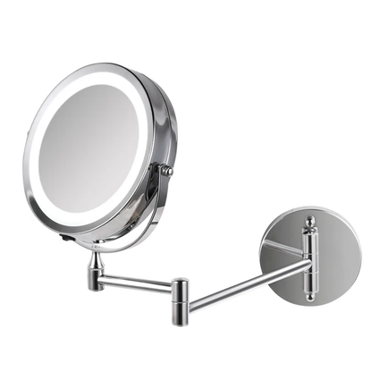 Magnifier Mirror With Light | Silver