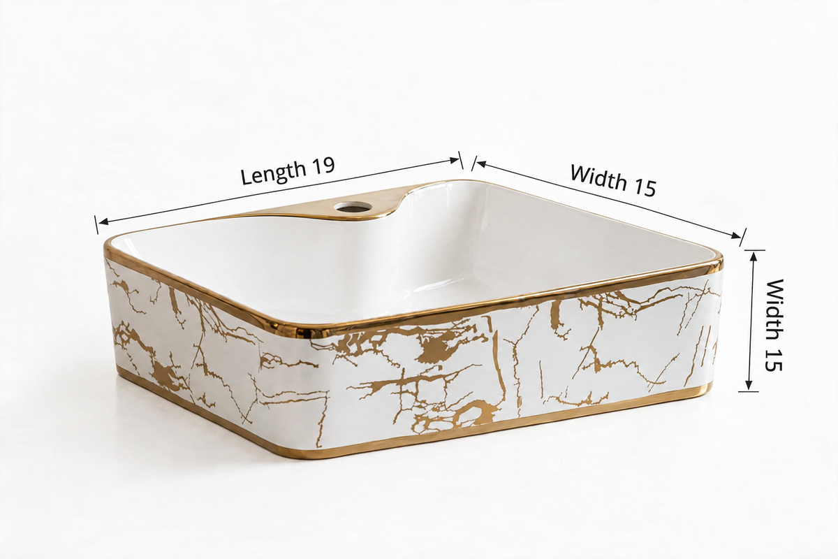 204 Gold Ceramic Bowl 19 Inch