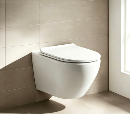 Ceramic Wall Mounted Hanging Concealed Commode - White