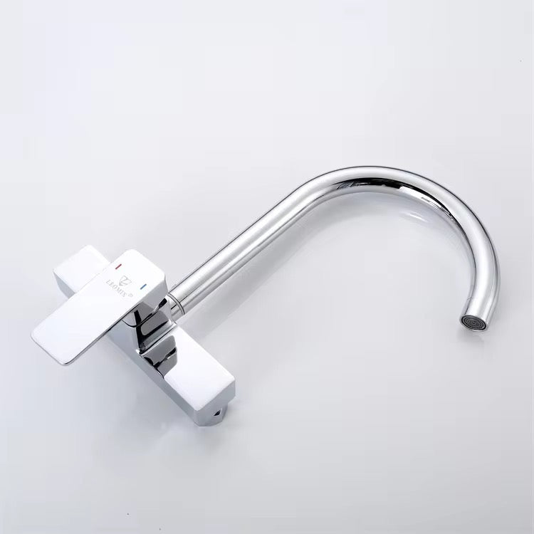 Square Wall Mounted Kitchen Faucet | Chrome