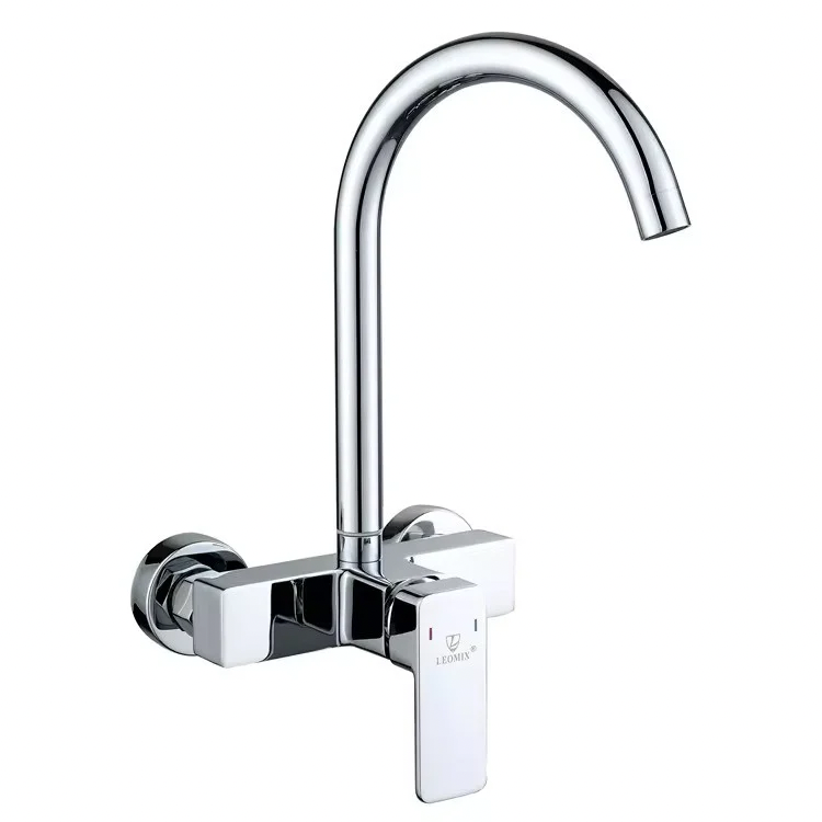 Square Wall Mounted Kitchen Faucet | Chrome