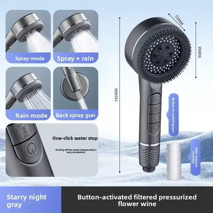 Multifunctional Hand Shower Grey & Silver