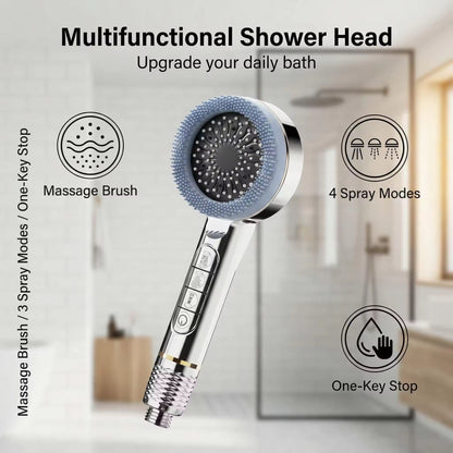 Multifunctional Hand Shower Grey & Silver