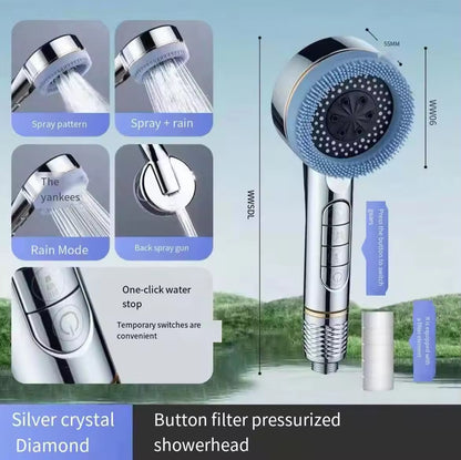 Multifunctional Hand Shower Grey & Silver