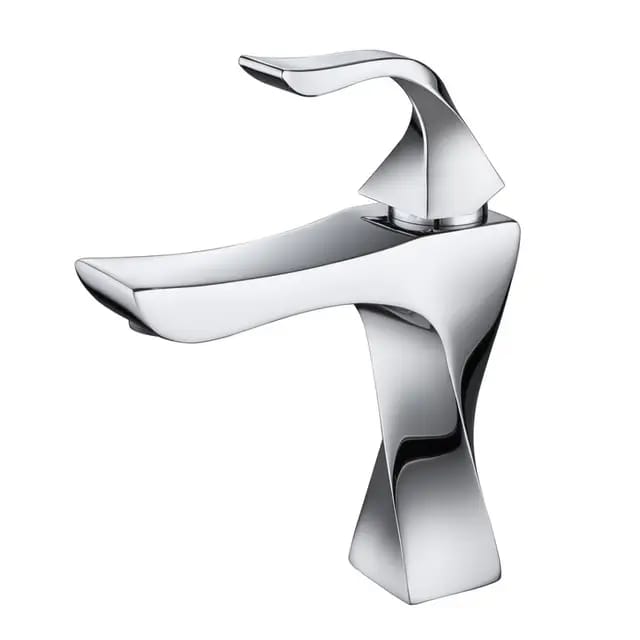 Basin Mixer Faucet Lever Handle Unique Spiral Design CHROME Brass For Bathrooms Easy To Install & Use