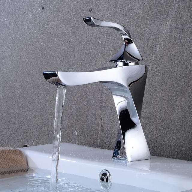 Basin Mixer Faucet Lever Handle Unique Spiral Design CHROME Brass For Bathrooms Easy To Install & Use