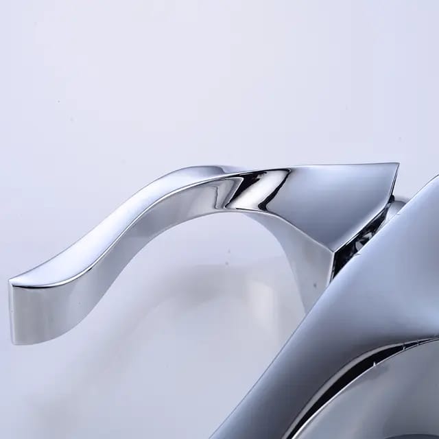 Basin Mixer Faucet Lever Handle Unique Spiral Design CHROME Brass For Bathrooms Easy To Install & Use