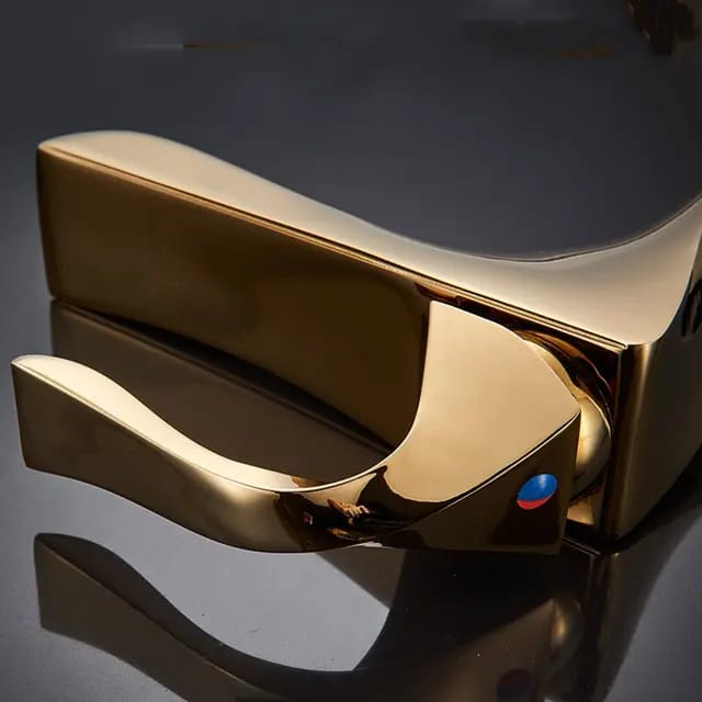 Basin Mixer Faucet Lever Handle Unique Spiral Design GOLD Brass For Bathrooms Easy To Install & Use