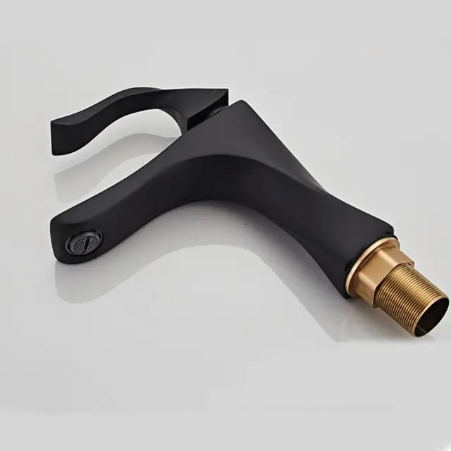 Basin Mixer Faucet Lever Handle Unique Spiral Design MATTE BLACK Brass For Bathrooms Easy To Install & Use