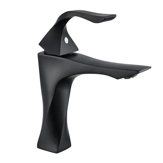 Basin Mixer Faucet Lever Handle Unique Spiral Design MATTE BLACK Brass For Bathrooms Easy To Install & Use