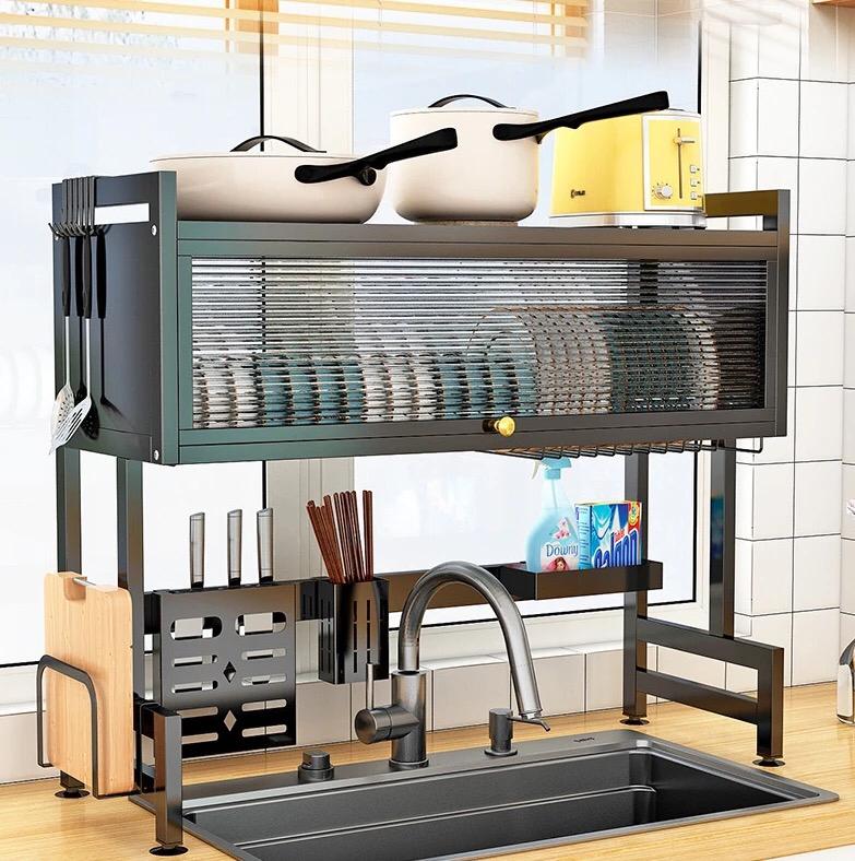 Stainless Steel Kitchen Rack | Black – TKM TRADING SHOP
