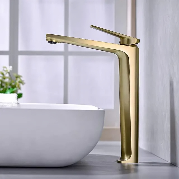 Vanity Bowl Long Faucet Mixer GOLD Hot & Cold For Luxury Bathrooms