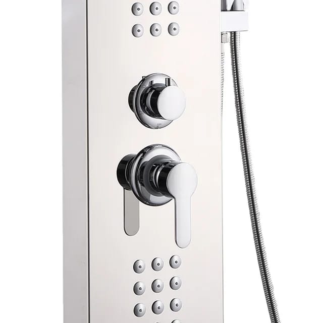 Bathroom Wall Hang Shower Panel CHROME Stainless Steel 5-Function