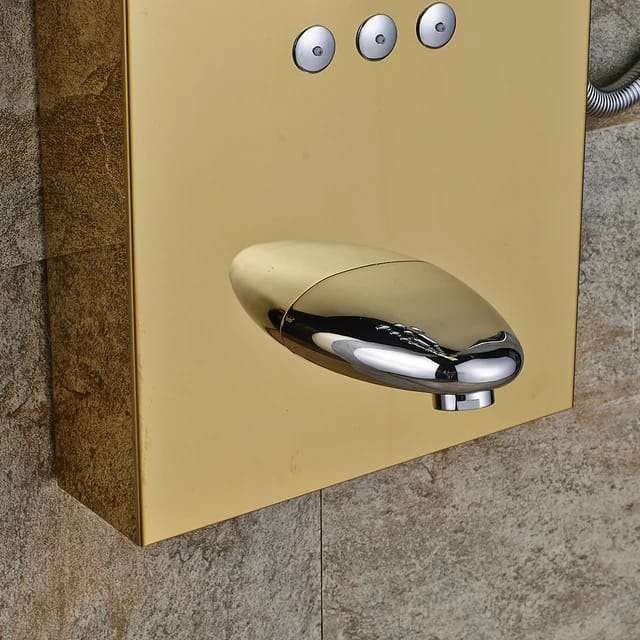 Bathroom Wall Hang Shower Panel GOLD Stainless Steel 5-Function