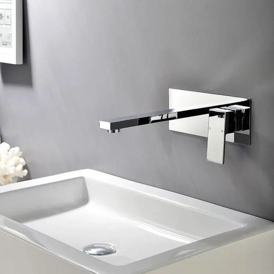 Bathroom Concealed Basin Mixer Faucet CHROME Brass Stainless Steel Complete Accessories