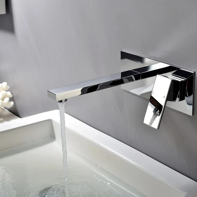 Bathroom Concealed Basin Mixer Faucet CHROME Brass Stainless Steel Complete Accessories