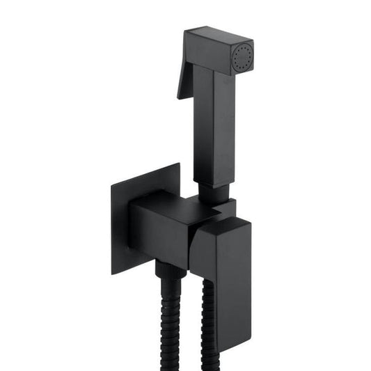 Bathroom Concealed Bidet Toilet Shower BLACK Brass Stainless Steel Complete Accessories