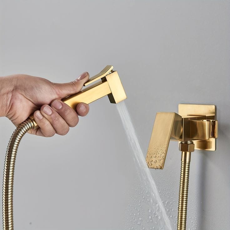 Bathroom Concealed Bidet Toilet Shower GOLD Brass Stainless Steel Complete Accessories