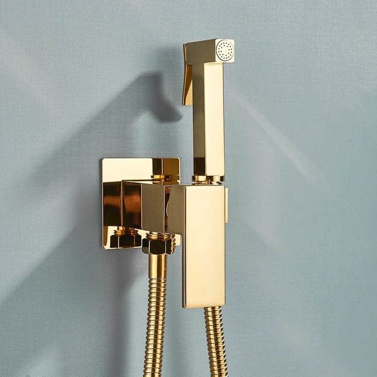 Bathroom Concealed Bidet Toilet Shower GOLD Brass Stainless Steel Complete Accessories