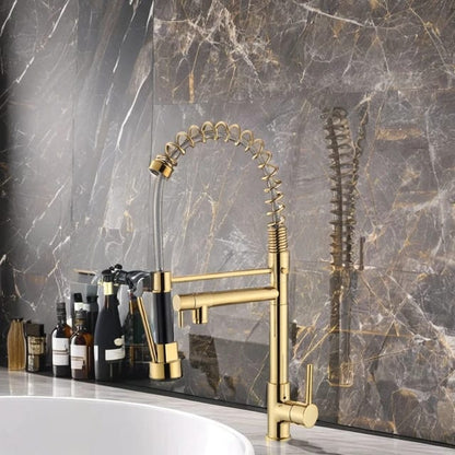 360° Movable Dual Kitchen Faucet | Silver - Black - Gold