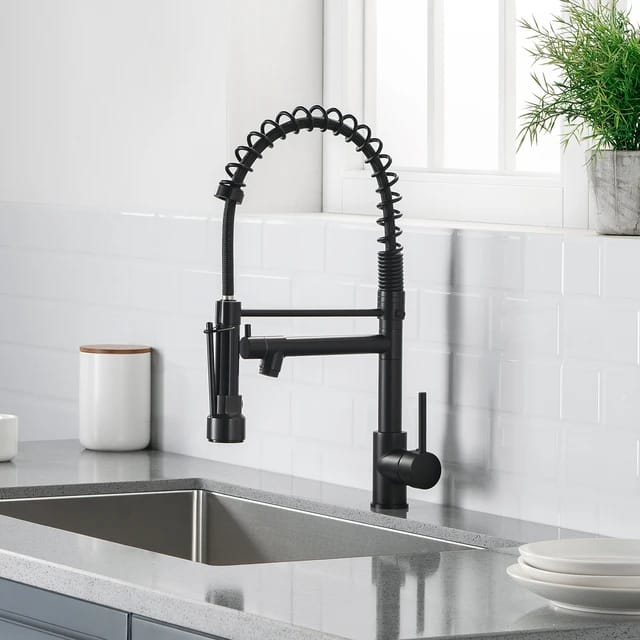 360° Movable Kitchen Faucet Mixer BLACK Hot & Cold Dual Function Modern Design For Kitchen Sink