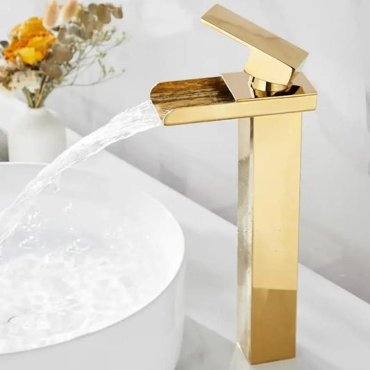 Vanity Water Fall Faucet | Silver - Black - Gold