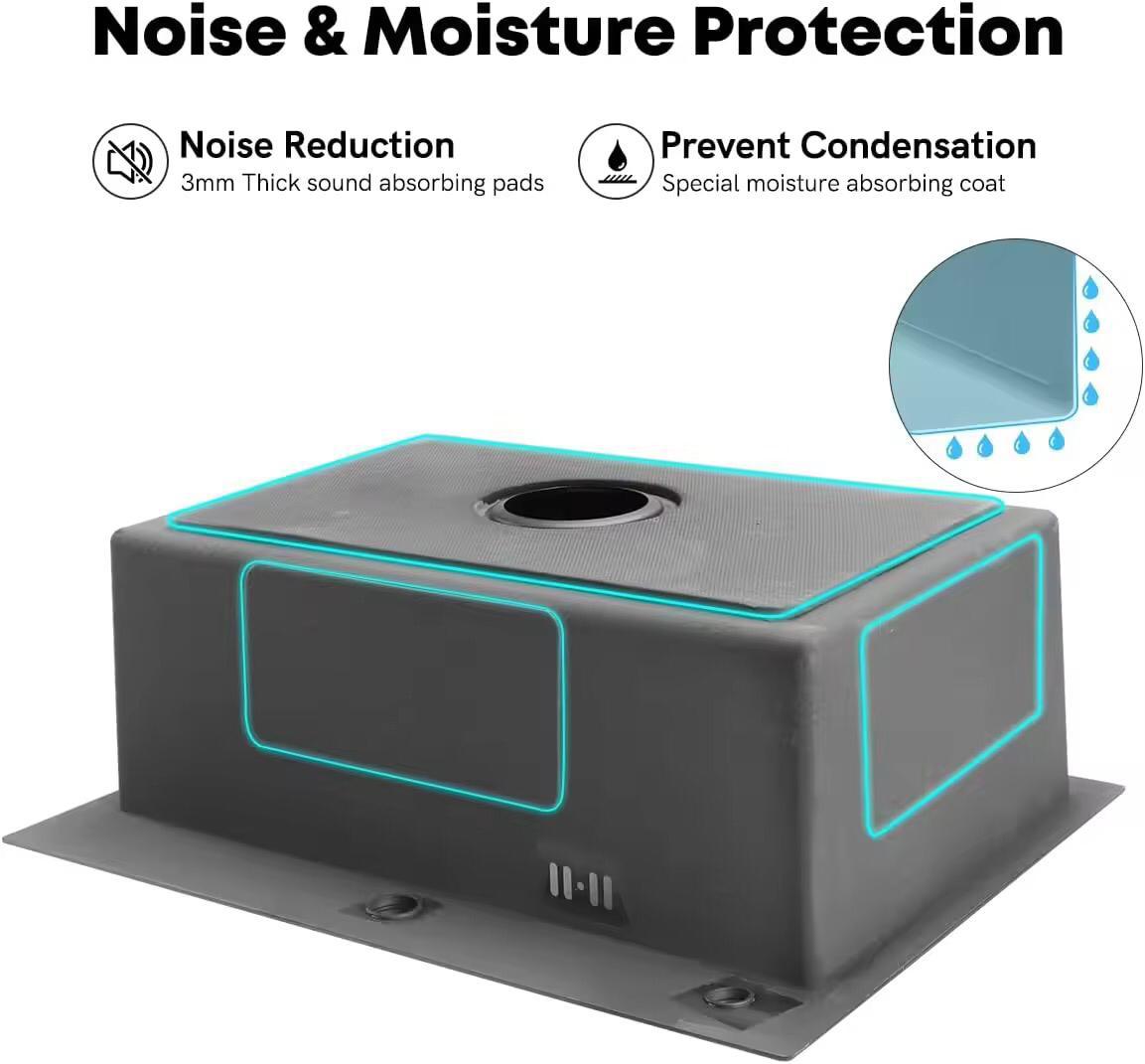 Stainless Steel Kitchen Sink Bowl Black | HM60*45cm