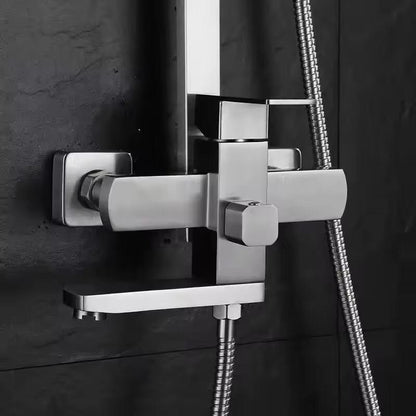 Bath Set Square Steel | Nickel