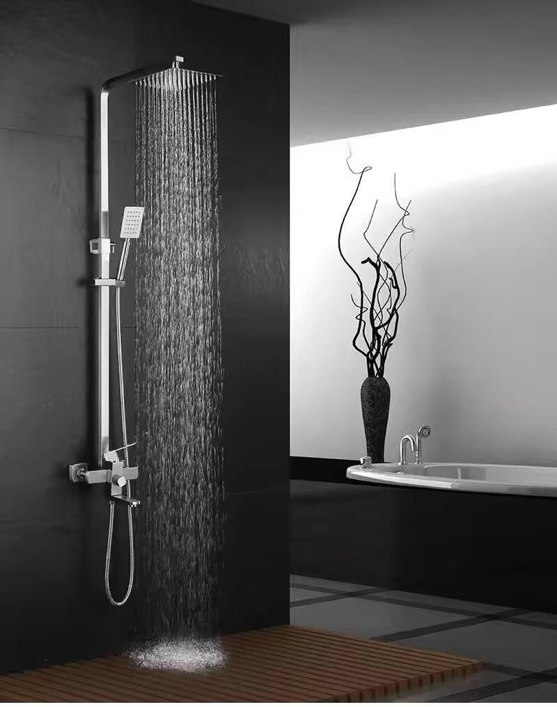 Bath Set Square Steel | Nickel