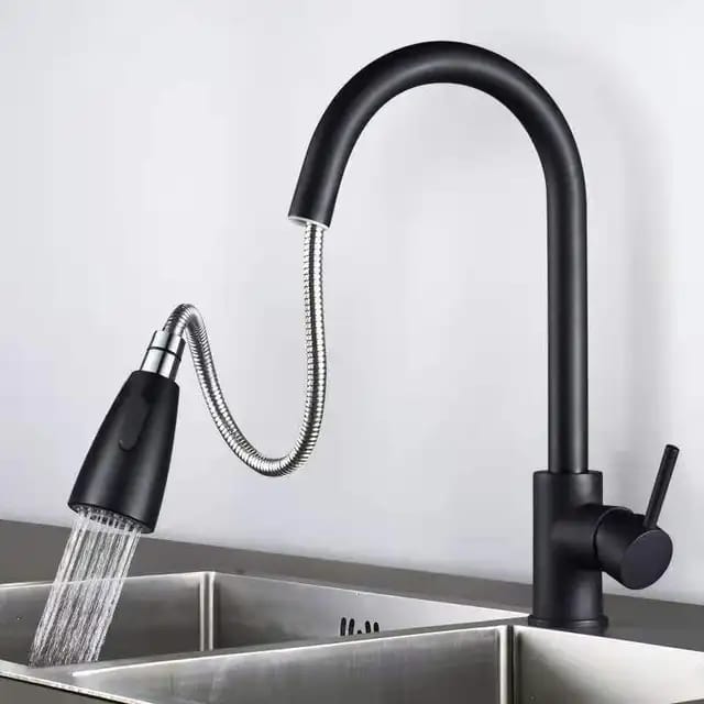 Kitchen Pullout Faucet Mixer Tap - Matte Black